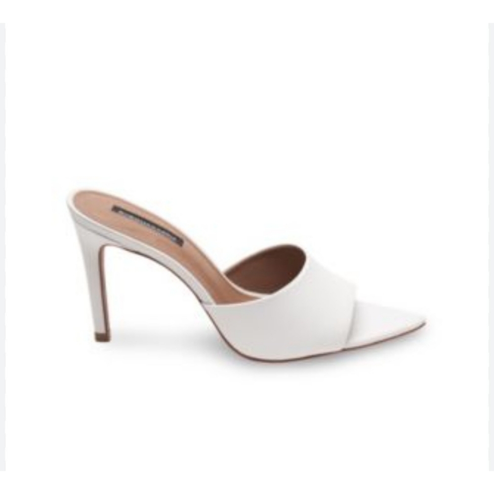 BCBGMaxAzria White Pointed Toe High Heel Mule